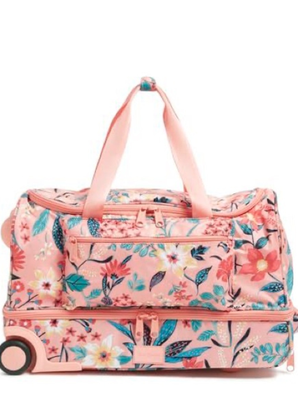 Vera Bradley Paradise Bright Coral Duffel, Bookbag, Tote, Sling Bag & Waist Bag